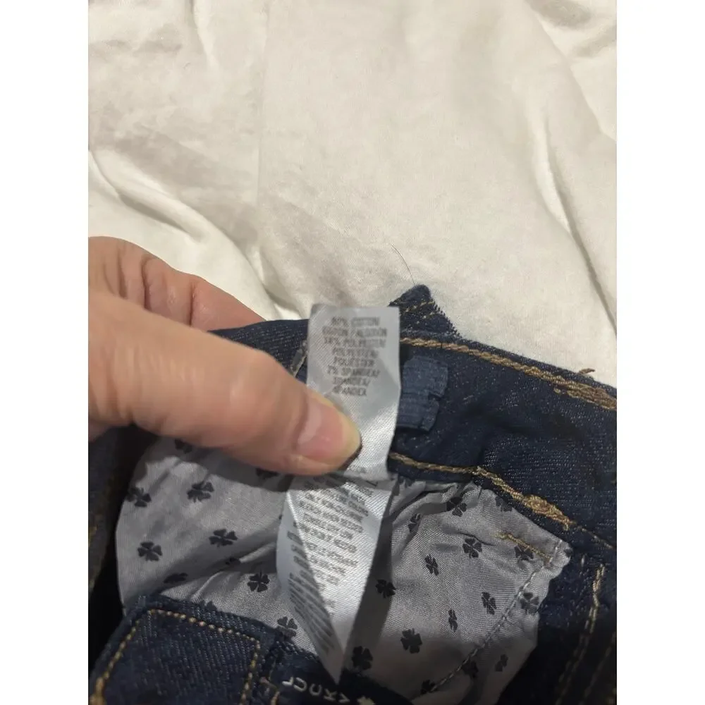 Lucky brand 10 dark blue denim cuffed shorts adjustable waistband nwt